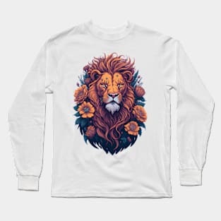 Lion Floral Long Sleeve T-Shirt